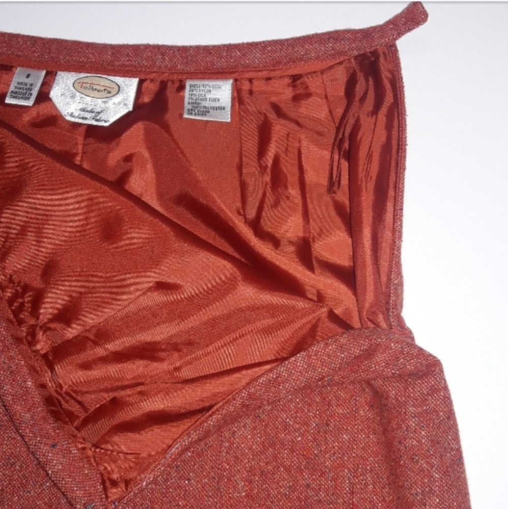 Talbots Petites | Rust/Orange Wool Blend Skirt - Picture 2 of 4